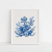 Korallenriff - Coastal Blue auf Beige Poster
