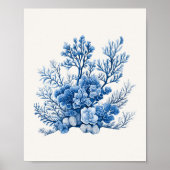Korallenriff - Coastal Blue auf Beige Poster (Vorne)