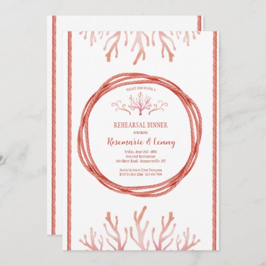 Korallenriff Einladung (Vorne/Hinten)