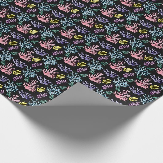 Korallenriff Elegante: Wasserfarben-Muster Geschenkpapier (Ecke)
