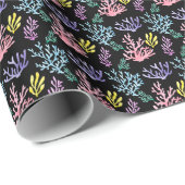 Korallenriff Elegante: Wasserfarben-Muster Geschenkpapier (Rolleneckpunkt)