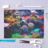 Korallenriff farbiges Ozeangewebe Seidenpapier (Handwerk)