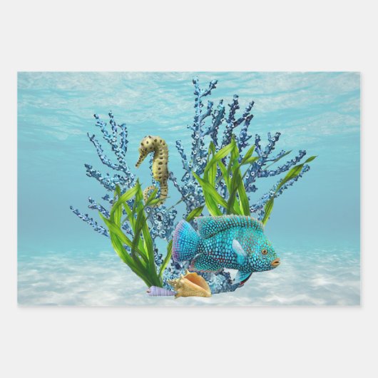 Korallenriff Geschenkpapier Set (Vorderseite)