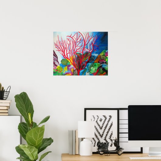 Korallenriff Great Barrier Reef Aquarellkunst Poster (Heimbüro)