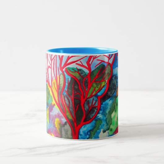 Korallenriff Great Barrier Reef Kunst Zweifarbige Tasse (Mittel)