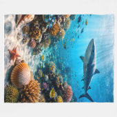 Korallenriff großes Fleece-Decke Fleecedecke (Vorderseite (Horizontal))