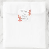 Korallenriff Hand gezogen tropischen Strand Quadratischer Aufkleber (Tasche)