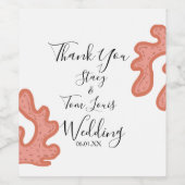 Korallenriff Hand gezogen tropischen Strand Weinetikett (Einzelnes Label)