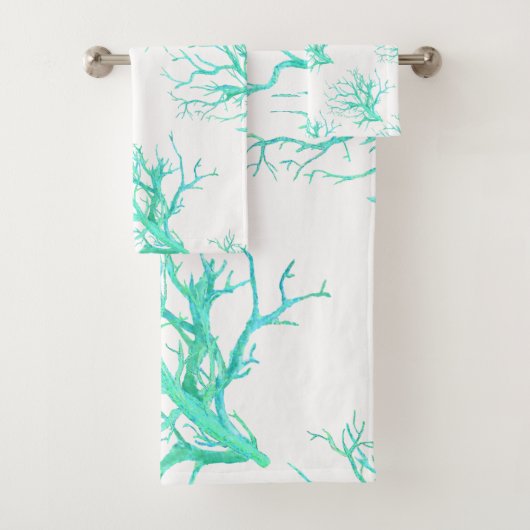 Korallenriff in Blau Badhandtuch Set (Insitu)