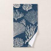Korallenriff in marineblau Set (Handtuch)