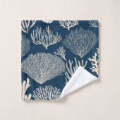 Korallenriff in marineblau Set (Waschlappen)