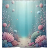 Korallenriff in pastellfarbenen Badezimmerzubehör Duschvorhang (Vorderseite)