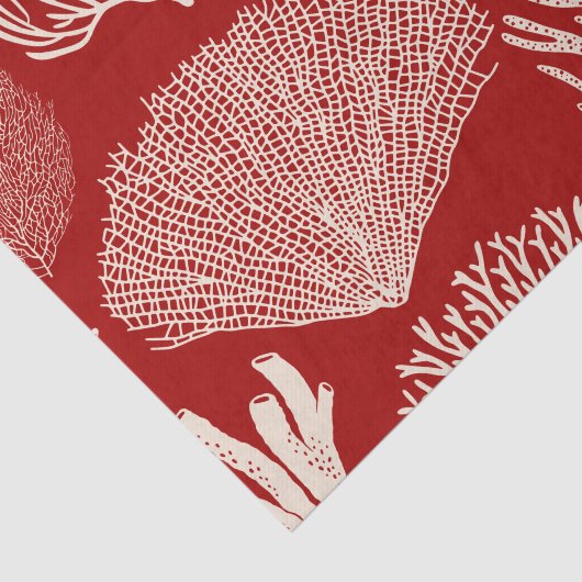 Korallenriff in rotem Gewebpapier Seidenpapier (Ausschnitt)