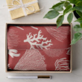 Korallenriff in rotem Gewebpapier Seidenpapier (Geschenk)