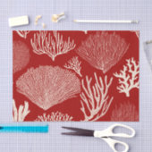 Korallenriff in rotem Gewebpapier Seidenpapier (Handwerk)