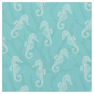 Korallenriff-KüstenSeepferd-Aqua-Blau Stoff