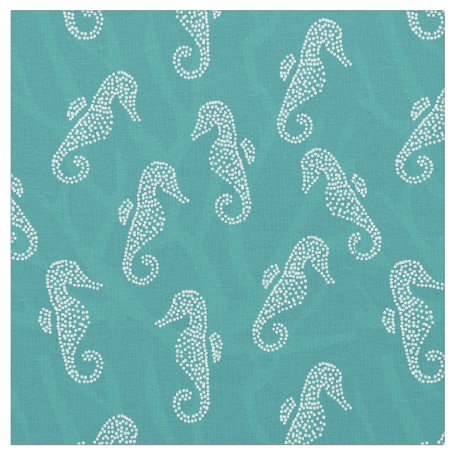 Korallenriff-KüstenSeepferd-Aqua-Blau Stoff | Zazzle.de