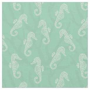 Korallenriff-KüstenSeepferd Seafoam Grün Stoff