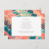 Korallenriff Lebhaft Rosa und aquamarine Details Begleitkarte (Vorne/Hinten)