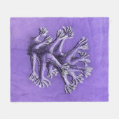 Korallenriff Lila Meeresbiologie Kunst Fleecedecke (Vorderseite (Horizontal))