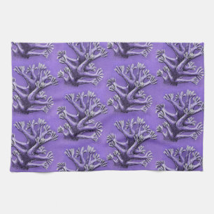 Korallenriff Lila Meeresbiologie Kunst Geschirrtuch
