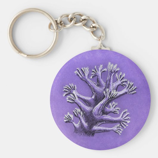 Korallenriff Lila Meeresbiologie Kunst Schlüsselanhänger (Vorne)