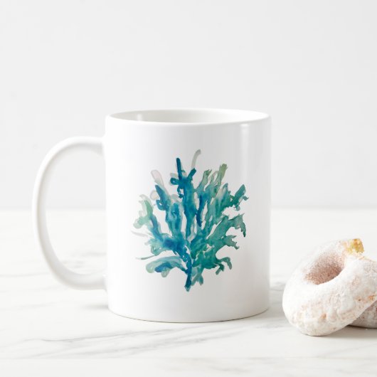 Korallenriff Malerei Meerjungfrau Life Beach Tasse (Mit Donut)