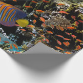 Korallenriff mit Feuerkorallen und exotischen Fisc Geschenkpapier (Ecke)