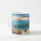 Korallenriff mit tropischen Fischen Kaffeetasse (Vorderseite Links)