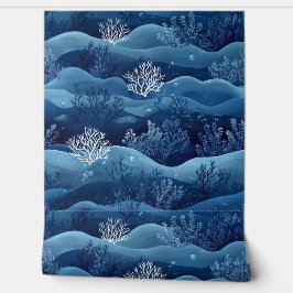 Korallenriff-Muster Unterwasser-Welt-Wanddekor Tapete