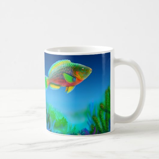 Korallenriff-Papageienfisch-Tasse Kaffeetasse (Rechts)