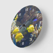 Korallenriff Runde Wanduhr (Winkel)
