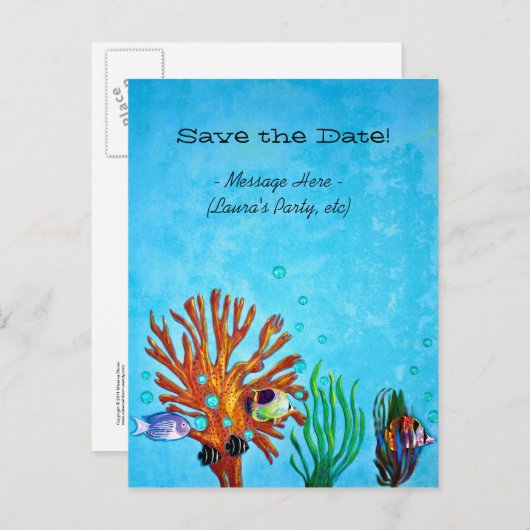 Korallenriff - Save the Date! Ankündigungspostkarte (Vorne/Hinten)