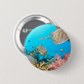 Korallenriff-Schildkröte Naturescape Button (Vorne & Hinten)