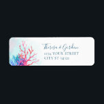Korallenriff, Strandadressen<br><div class="desc">Korallenriff,  Strandadressen-Labels. Diese lebhafte und kühne Braut-Dusche lädt zu Hochzeiten am Strand,  zum Verweilen am Strand oder für Hochzeiten am Strand ein. Erschaffen mit rosa,  lila und blauen Korallen mit einem einfachen Akzent aus Muscheln. Passen Sie dieses Design mit Ihrem Namen und Ihrer Adresse an.</div>
