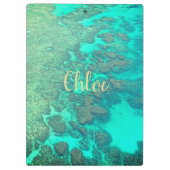 Korallenriff Türkisblaues karibisches Meer Klemmbrett (Rückseite)