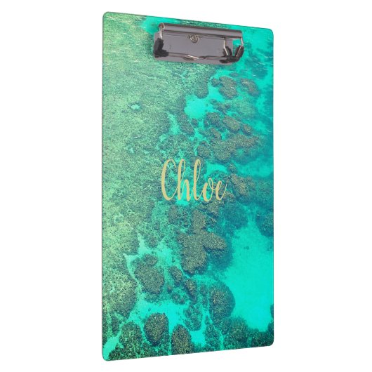 Korallenriff Türkisblaues karibisches Meer Klemmbrett (Rechts)