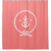 Korallenriff und Ankermonogramm Duschvorhang (Vorderseite)