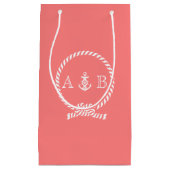 Korallenriff und Ankermonogramm Kleine Geschenktüte (Vorderseite)