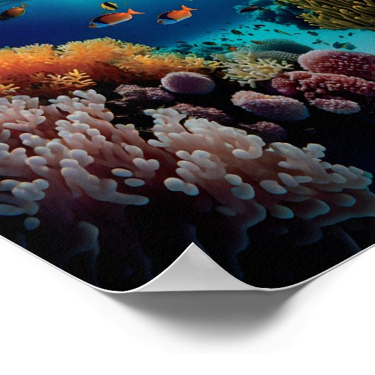Korallenriff und das Erlebnis des tropischen Fisch Poster (Ecke)