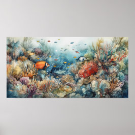 Korallenriff und Fische Poster