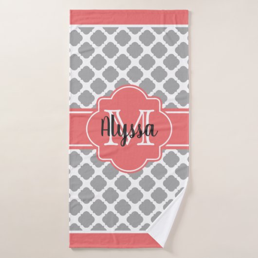 Korallenriff und Mit Monogramm marokkanisches Bade Badehandtuch (Badehandtuch)