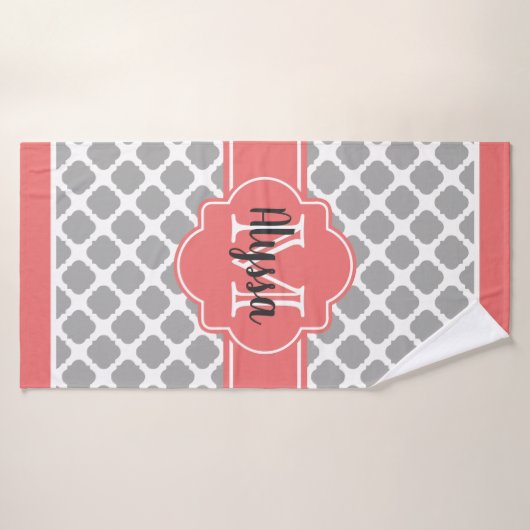 Korallenriff und Mit Monogramm marokkanisches Bade Badehandtuch (Badehandtuch)