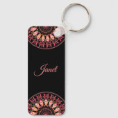 Korallenriff und rosa Feather Mandala Schlüsselanh Schlüsselanhänger (Rückseite)