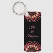 Korallenriff und rosa Feather Mandala Schlüsselanh Schlüsselanhänger (Vorderseite)