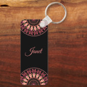 Korallenriff und rosa Feather Mandala Schlüsselanh Schlüsselanhänger (Rückseite)