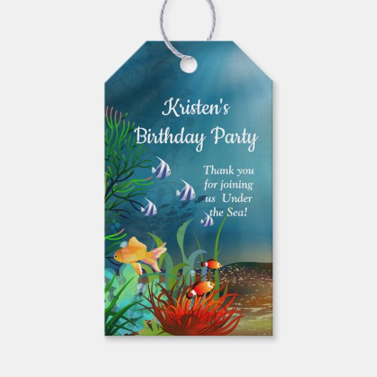 Korallenriff unter dem Party Geschenkanhänger (Vorderseite)