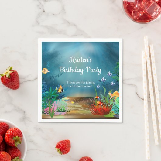 Korallenriff unter dem Party Serviette (Beispiel)