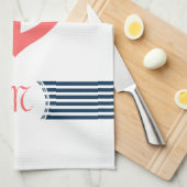 Korallenriff Verankerung Blaue Streifen Geschirrtuch (Viertel Falte)