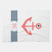 Korallenriff Verankerung Blaue Streifen Geschirrtuch (Horizontal)